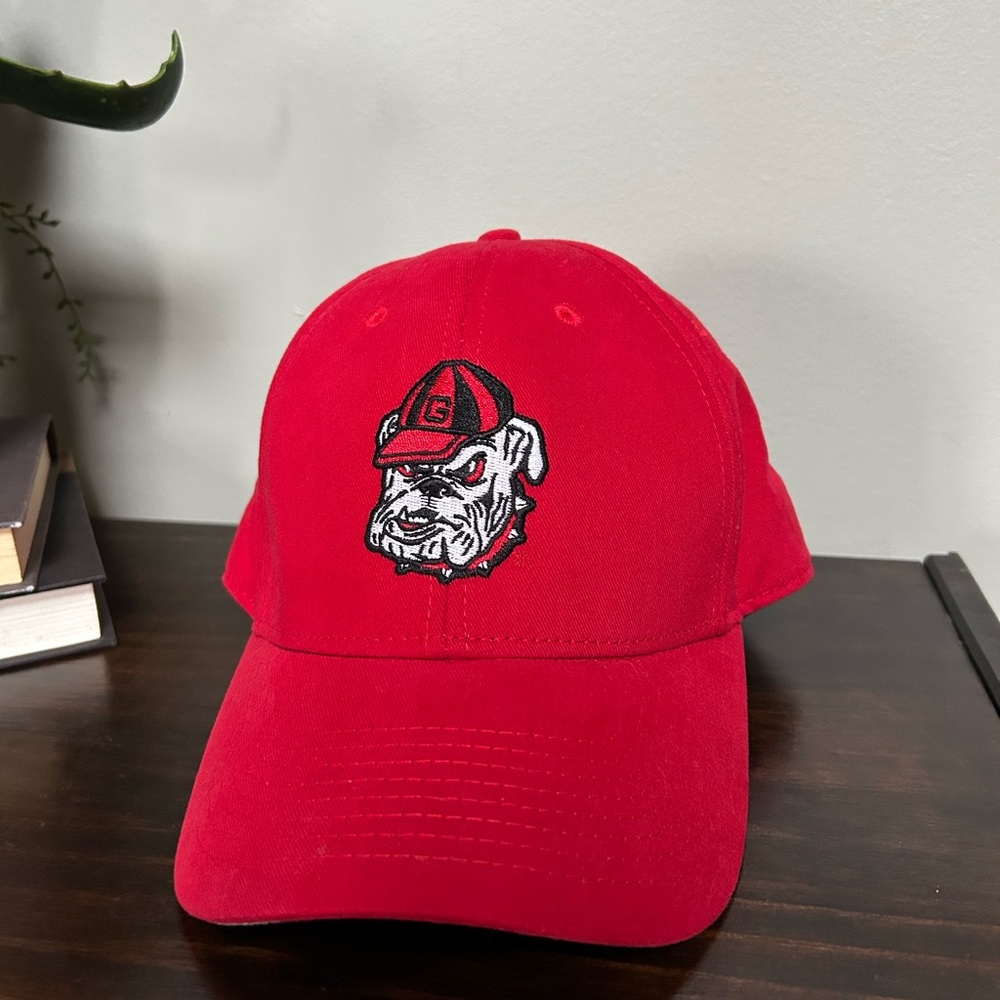 Bold Red Dog Cap with Embroidered Design